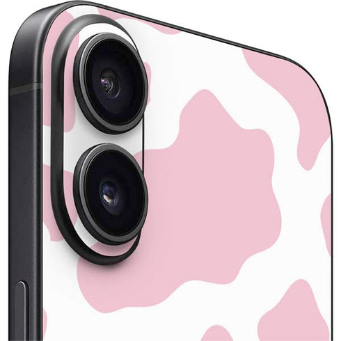 Pink Cow Print iPhone 16 Plus Skin