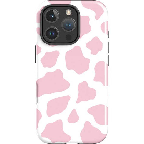 Pink Cow Print iPhone 16 Pro Impact Case