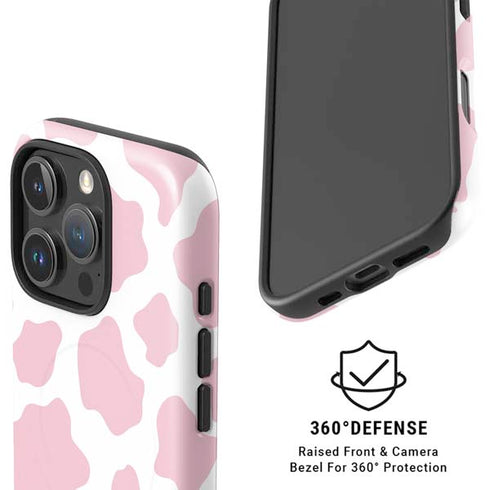 Pink Cow Print iPhone 16 Pro Max Magsafe Impact Case