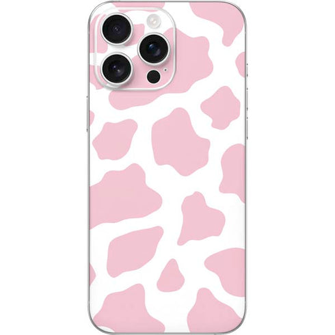 Pink Cow Print iPhone 16 Pro Max Skin