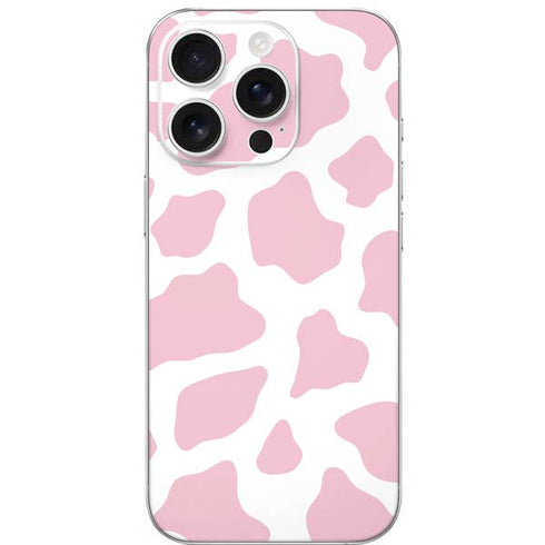Pink Cow Print iPhone 16 Pro Skin