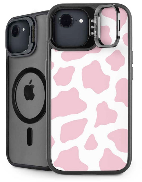 Pink Cow Print iPhone 16e Kickstand Case