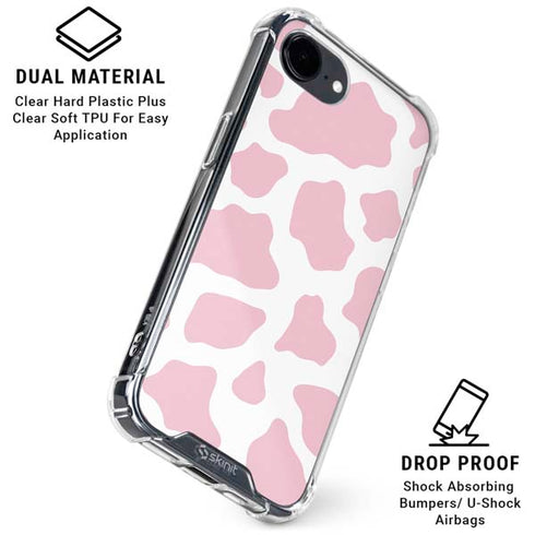 Pink Cow Print iPhone 16e Clear Case