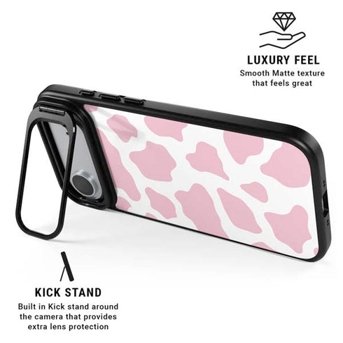 Pink Cow Print iPhone 17 Air Kickstand Case