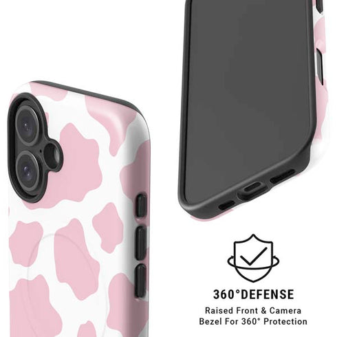 Pink Cow Print iPhone 17 Magsafe Impact Case
