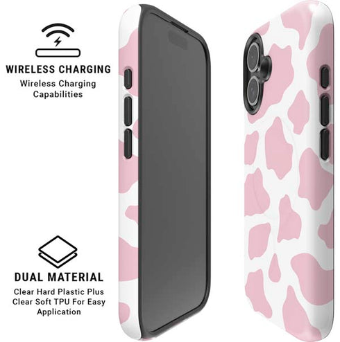 Pink Cow Print iPhone 17 Magsafe Impact Case