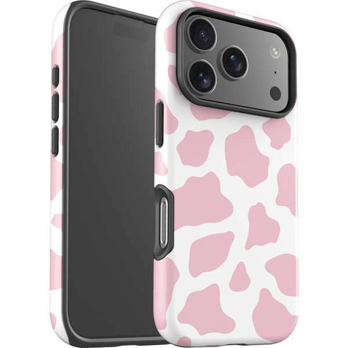 Pink Cow Print iPhone 17 Pro Impact Case