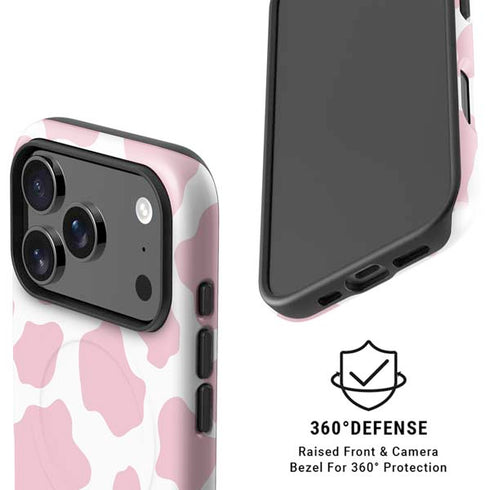 Pink Cow Print iPhone 17 Pro Magsafe Impact Case