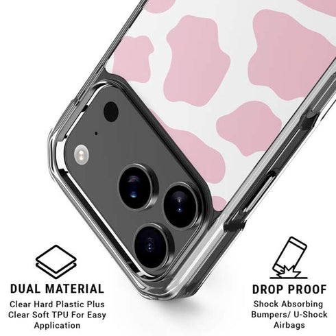Pink Cow Print iPhone 17 Pro Max Clear Case