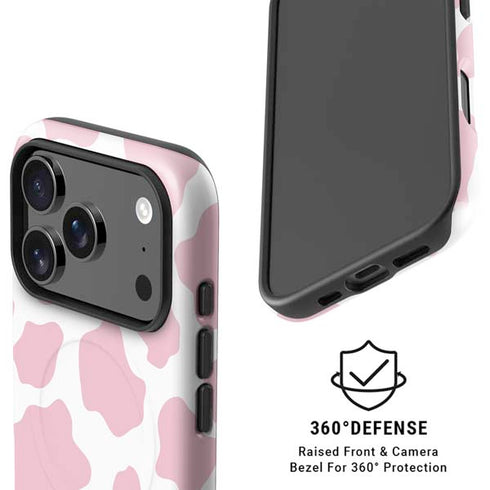Pink Cow Print iPhone 17 Pro Max Magsafe Impact Case