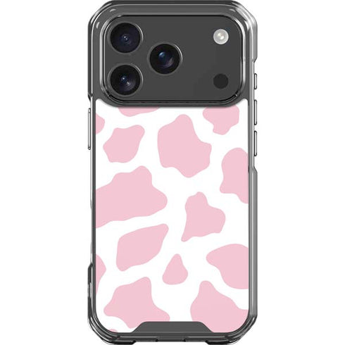 Pink Cow Print iPhone 18 Pro Clear Case