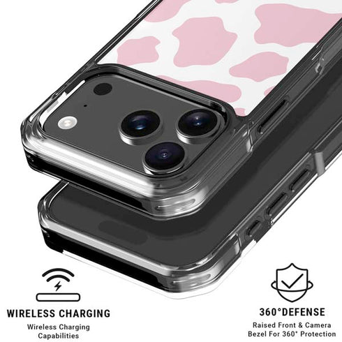 Pink Cow Print iPhone 18 Pro Clear Case