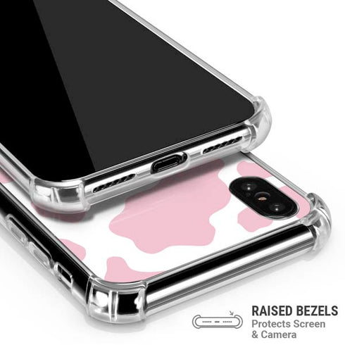 Pink Cow Print iPhone X/XS Clear Case