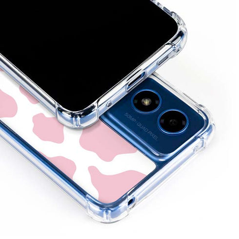 Pink Cow Print Moto G 5G (2024) Clear Case