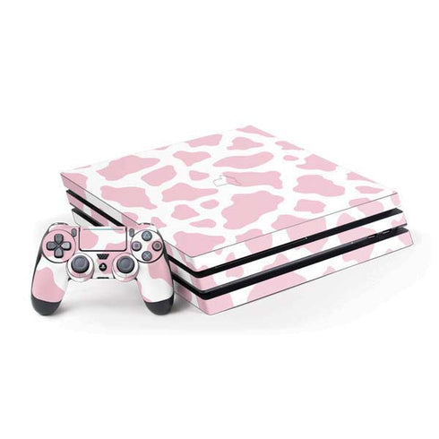 Pink Cow Print PlayStation PS4 Skins