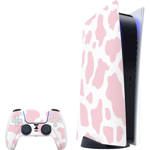 Pink Cow Print PlayStation PS5 Skins