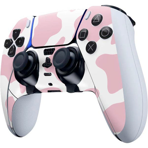 Pink Cow Print PS5 DualSense Edge Pro Controller Skin
