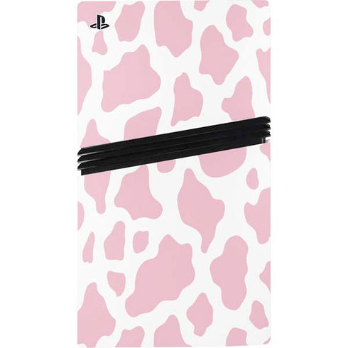 Pink Cow Print PS5 Pro Disk Console Skin