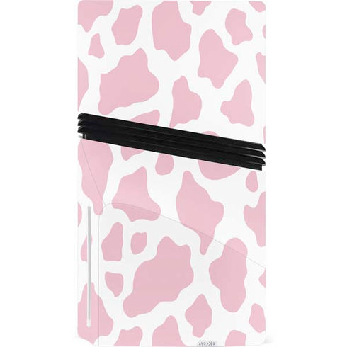 Pink Cow Print PS5 Pro Disk Console Skin