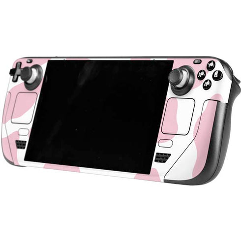 Pink Cow Print Steam Deck Handheld Gaming Computer OLED Skin