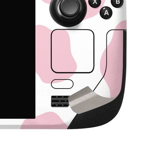 Pink Cow Print Steam Deck Handheld Gaming Computer OLED Skin