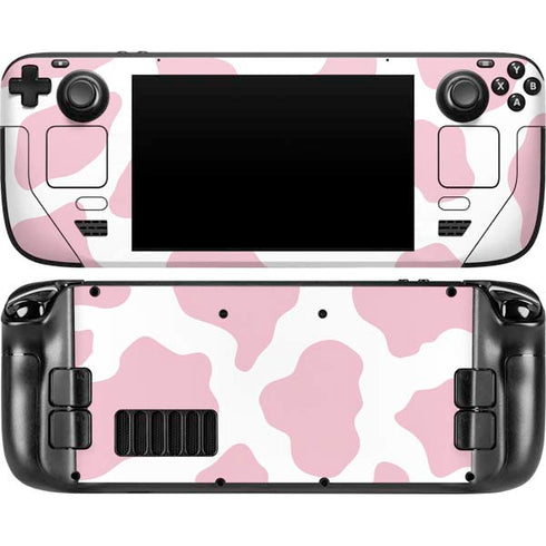Pink Cow Print Steam Deck Handheld Gaming Computer Skin