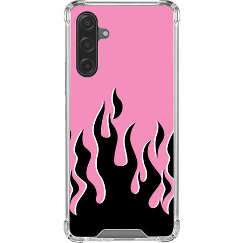 Pink Flames Galaxy A17 Clear Case