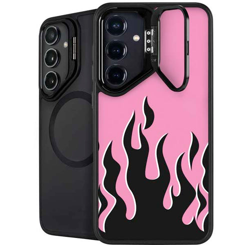 Pink Flames Galaxy S25 Kickstand Case