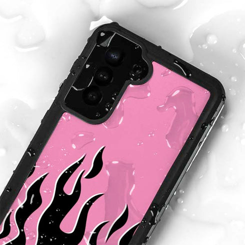 Pink Flames Galaxy S24 Plus Waterproof Case