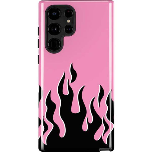 Pink Flames Galaxy Cases