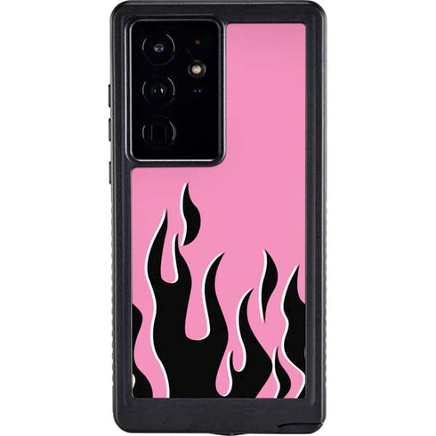 Pink Flames Galaxy S24 Ultra Waterproof Case