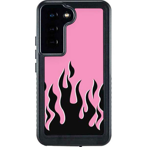 Pink Flames Galaxy S24 Waterproof Case