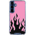 Pink Flames Galaxy S25 Clear Case