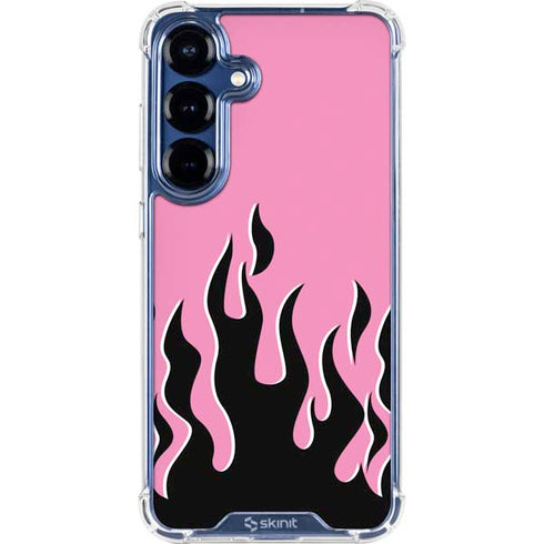 Pink Flames Galaxy S25 Plus Clear Case