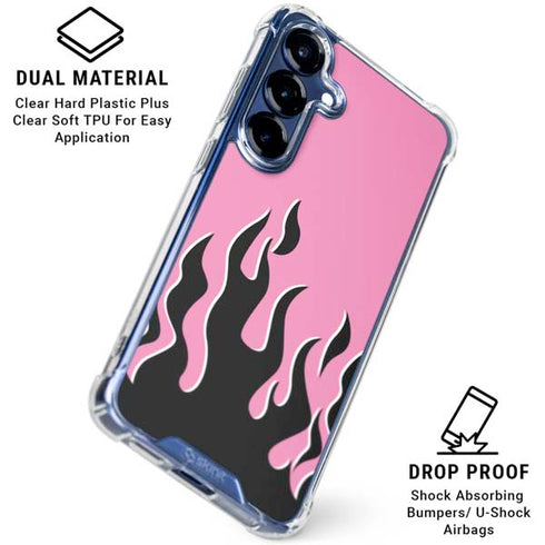 Pink Flames Galaxy S25 Plus Clear Case