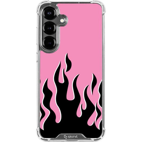 Pink Flames Galaxy S26 Clear Case