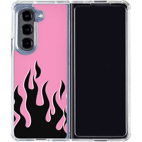 Pink Flames Galaxy Z Fold5 5G Clear Case