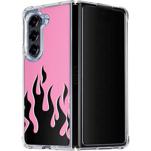 Pink Flames Galaxy Z Fold5 5G Clear Case