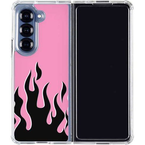 Pink Flames Galaxy Z Fold7 Clear Case