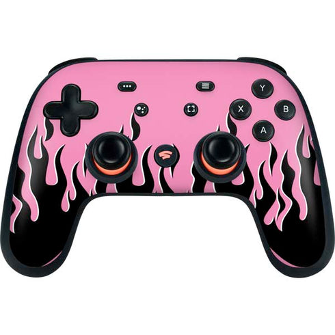 Pink Flames Google Stadia Controller Skin