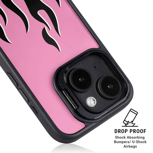 Pink Flames iPhone 14 Plus Kickstand Case