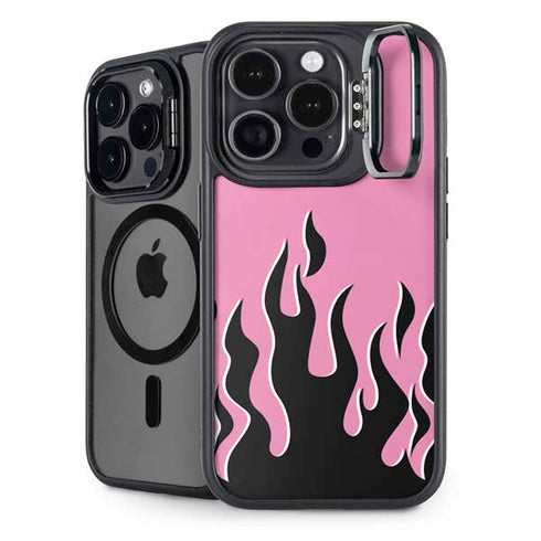Pink Flames iPhone 14 Pro Max Kickstand Case
