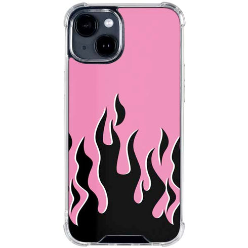 Pink Flames iPhone 15 Clear Case