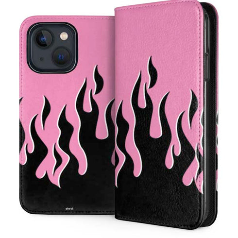 Pink Flames iPhone 15 Folio Case