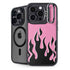 Pink Flames iPhone 15 Pro Kickstand Case