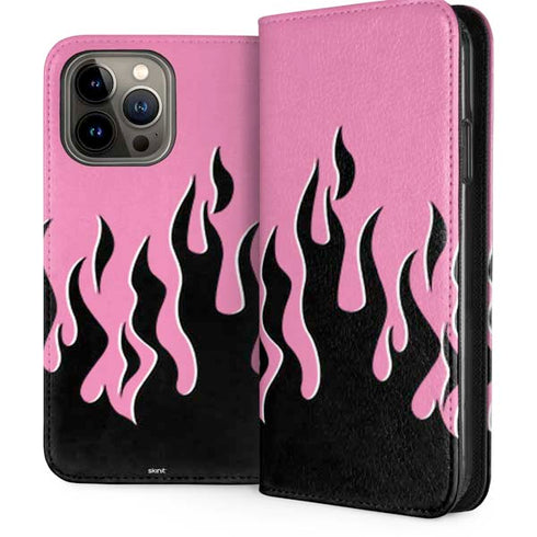 Pink Flames iPhone 15 Pro Max Folio Case