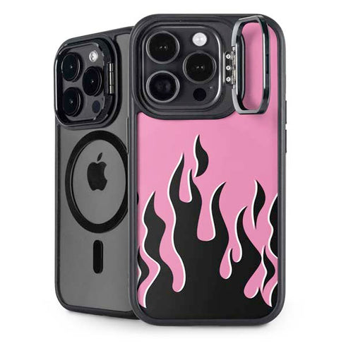 Pink Flames iPhone 15 Pro Max Kickstand Case