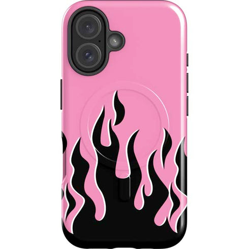 Pink Flames iPhone 16 Magsafe Impact Case