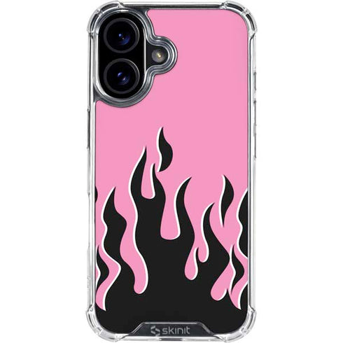 Pink Flames iPhone 16 Plus Clear Case