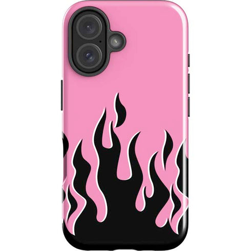 Pink Flames iPhone 16 Plus Impact Case